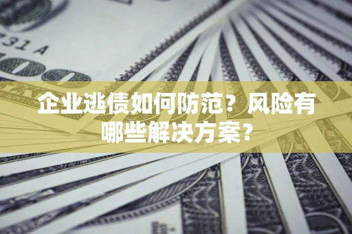 济南企业逃债如何防范？风险有哪些解决方案？